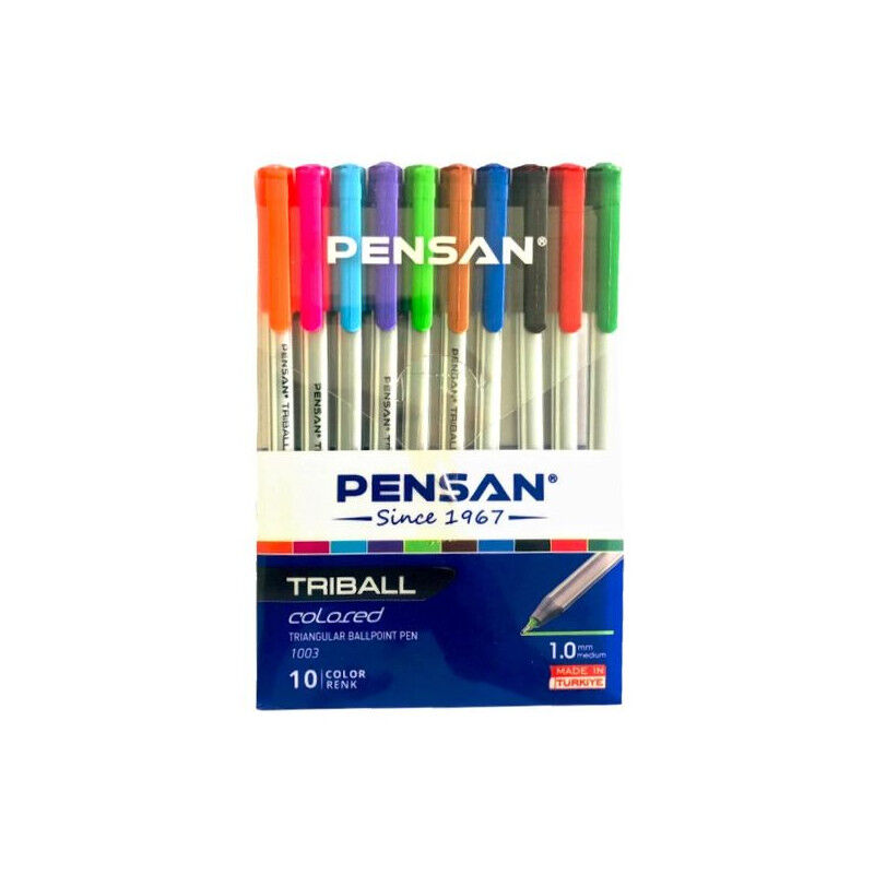 POCHETTE DE 10 STYLOS PENSAN TRIBALL 1.0MM